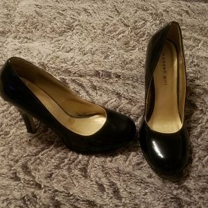 Black patent high heels